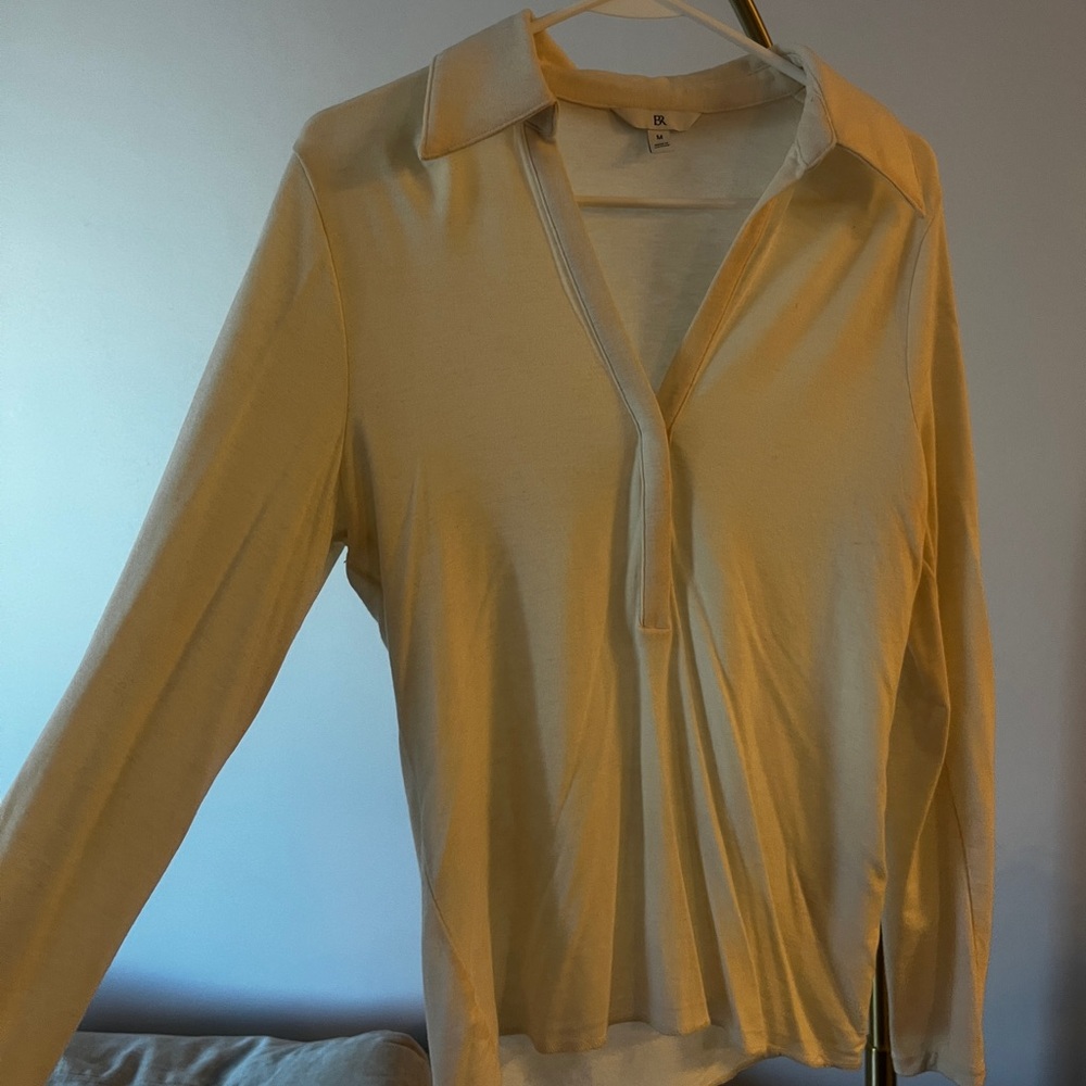 Banana Republic Cream Long Sleeve Blouse